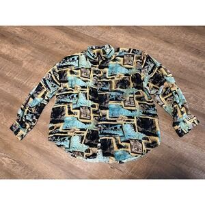 Vintage Coliseum Men's Architecture‎ Coliseum Long Sleeve Button Up L Large